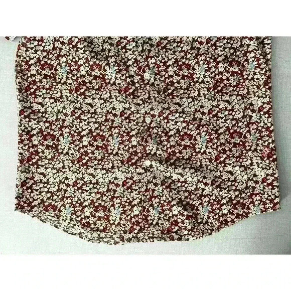 Nordstrom Mns Sz L Floral Trim Fit Button Down Shirt Brown Linen Stretch Fun NWT - Picture 11 of 16